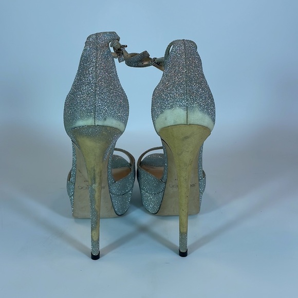 Jimmy Choo Pattie Glitter Platform Heels - Picture 4 of 5